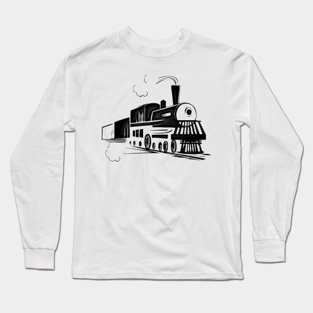 Western Era - Steam Train Long Sleeve T-Shirt by The Black Panther